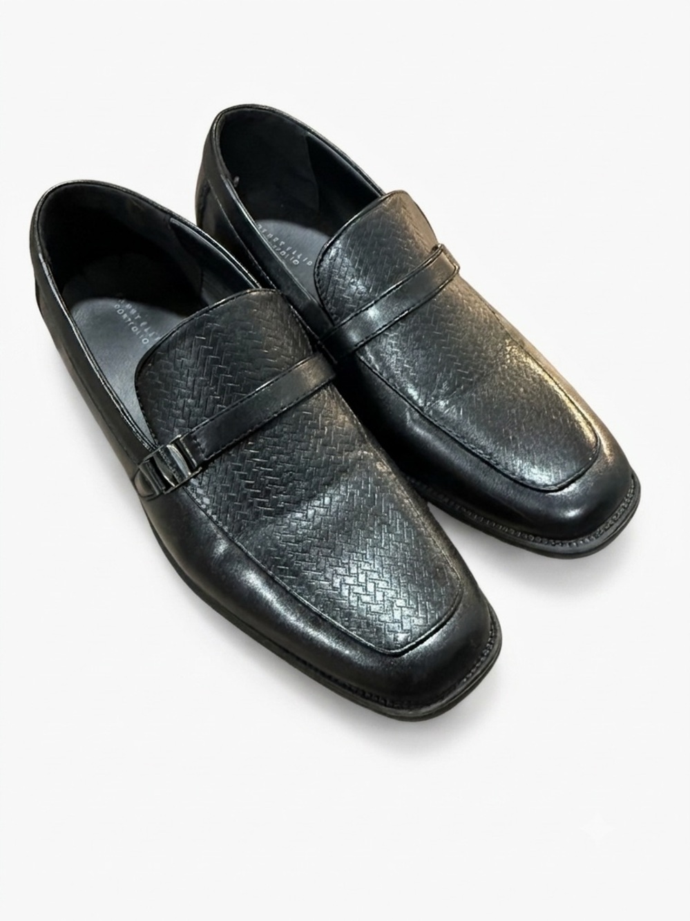 Perry Ellis Youth Boys Black Dress Shoes Loafers Size 5